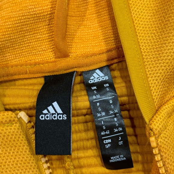 Adidas Sportswear Women's Mustard Yellow ZNE Athletic Hooded Track Jacket S - Picture 4 of 5